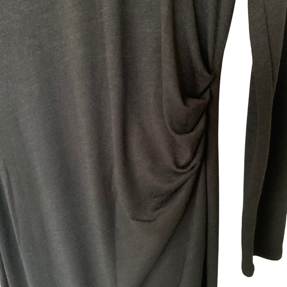 Banana Republic Luxespun side-ruched dress‎ Womens Small Black Long Sleeve
